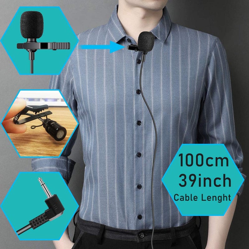 EXMAXÂ® Pro Black Micro Mini lavalier Lapel Tie Clip-on 1/8â€(3.5mm) Jack Condenser Collar Microphone for Belt Pack Mic System,Voice Amplifier,Teachers, Speakers,Coaches,Presentations,Tour Guides - Image 5